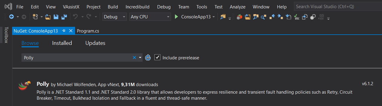 vs code manage nuget packages