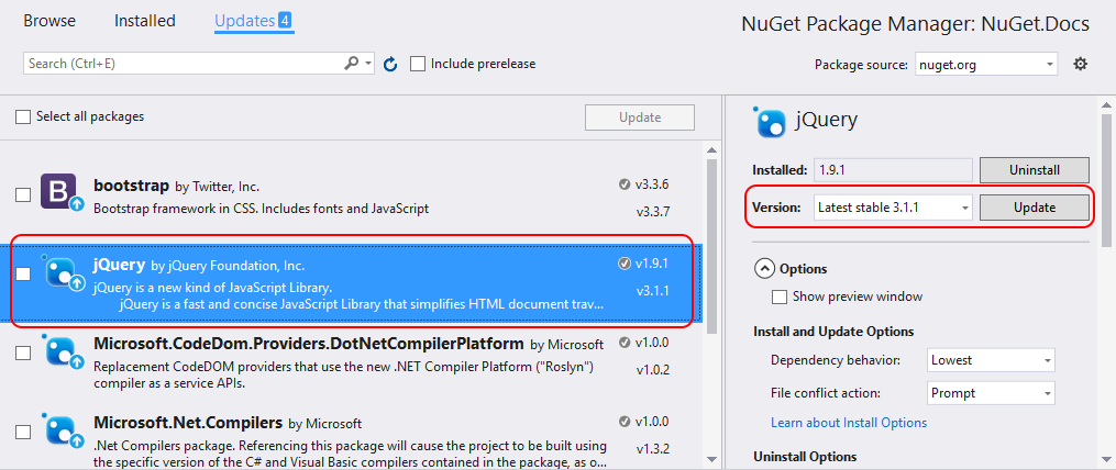 vs code manage nuget packages
